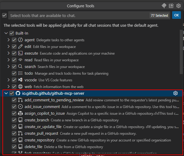 CopilotConfigureTools