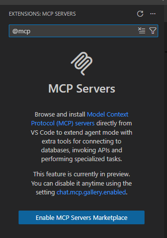 EnableMCPServersMarketplace