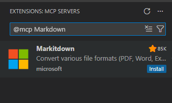 VSCodeCopilotGitHubMCPRegisteryInstall