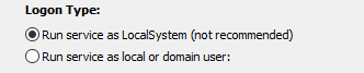 ChooseRunServiceAsLocalSystem