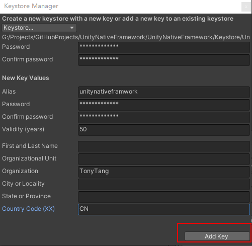 SaveKeystoreInformation