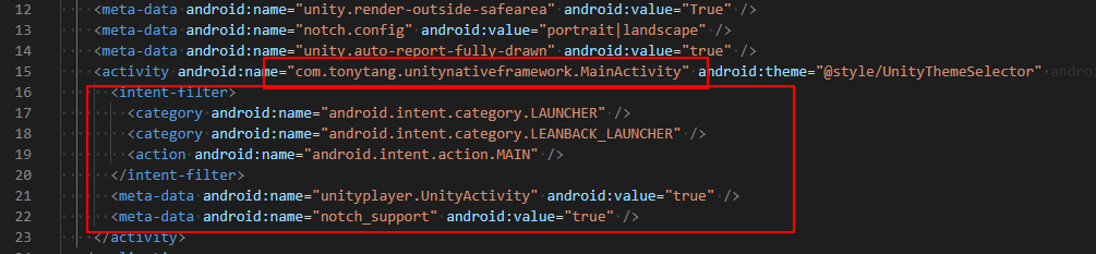 CoreDataInAndroidManifestXML