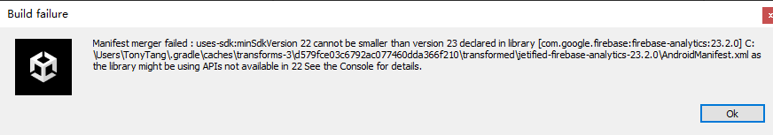 FirebaseAnalyticsBuildFailed