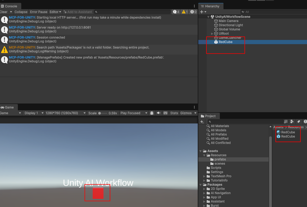 CodexCreateRedCubeInUnity