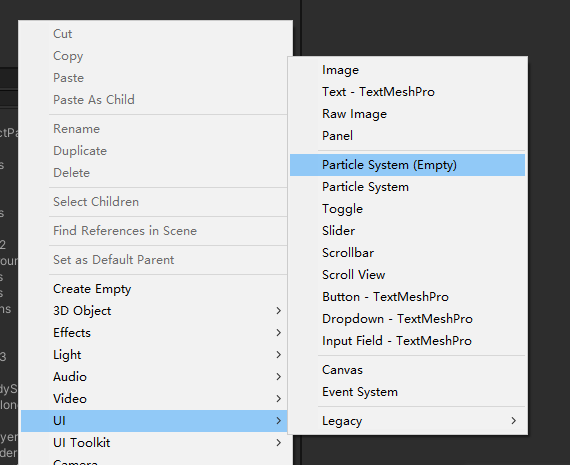 CreateEmptyUIParticleGameObject