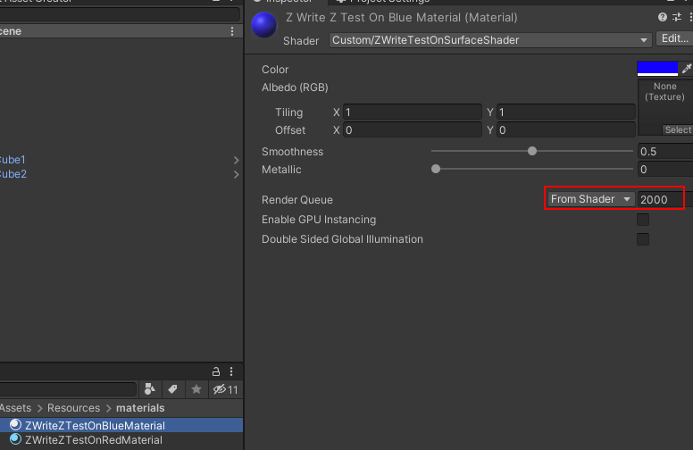 ZWriteZTestOnBlueMaterial