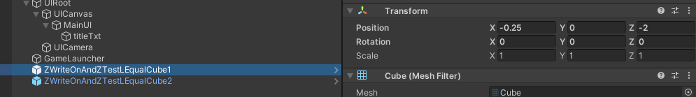 ZWriteZTestOnRedCubePosition