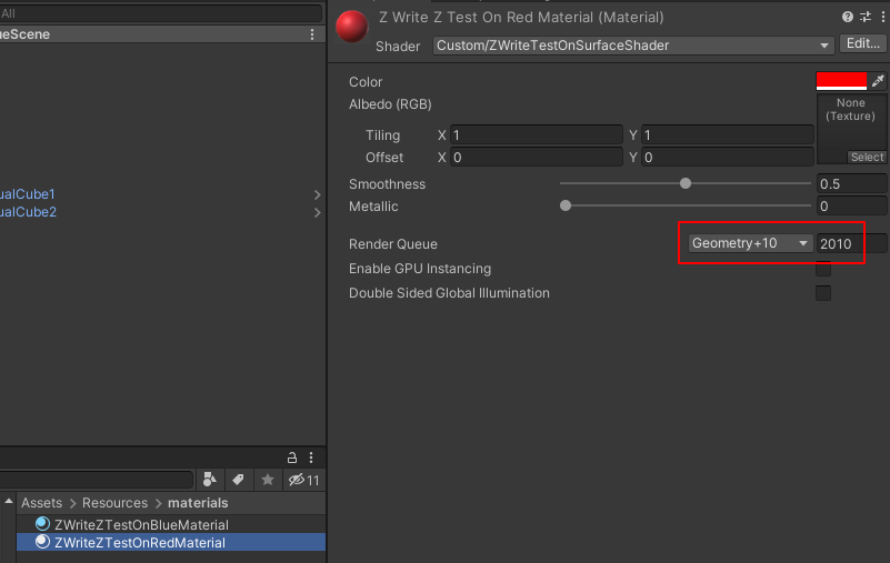 ZWriteZTestOnRedMaterial