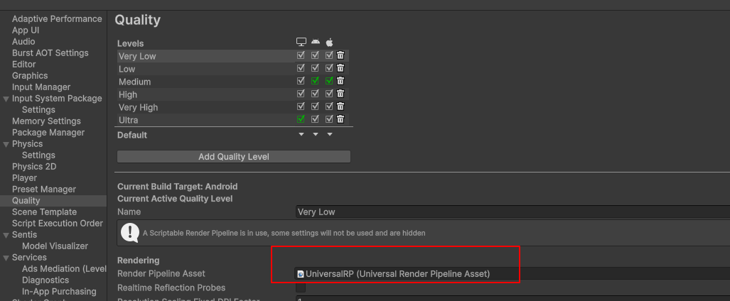 QualityRenderPipelineAssetArea